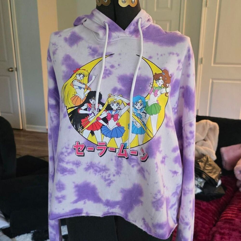 Sailor Moon Purple Tie Dye Anime Graphic Hoodie
